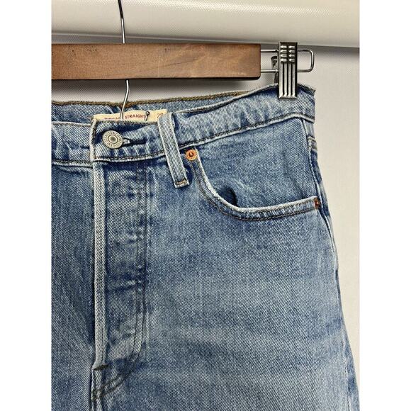 LEVI'S PREMIUM BIG E RIBCAGE Straight Button Fly Jeans Blue Denim Size 28 (611) - Picture 4 of 10